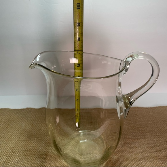 Vintage craft glass drink pitcher green hue 1/2 gallon container princess house - Picture 6 of 13